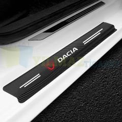 Dacia Logo Karbon Kapı Eşiği Oto Sticker Etiket Yapıştırma Çıkartma 4 Parça