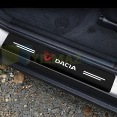 Dacia Logo Karbon Kapı Eşiği Oto Sticker Etiket Yapıştırma Çıkartma 4 Parça