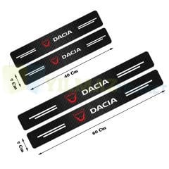 Dacia Logo Karbon Kapı Eşiği Oto Sticker Etiket Yapıştırma Çıkartma 4 Parça
