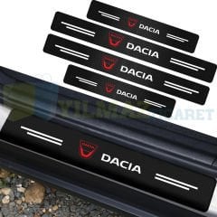 Dacia Logo Karbon Kapı Eşiği Oto Sticker Etiket Yapıştırma Çıkartma 4 Parça