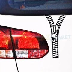Fermuar Oto Motosiklet Sticker Kask Araç Yapıştırma Etiket Çıkartma 2 Adet