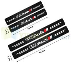 Audi S Line Logo Karbon Kapı Eşiği Oto Sticker Etiket Yapıştırma Araba Çıkartma 4 Parça