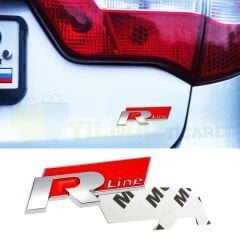 Volkswagen R line Kırmızı Bagaj Logo Arma Amblem Passat Golf CC Tiguan Paslanmaz Çelik