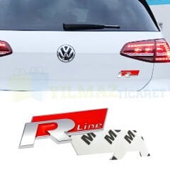 Volkswagen R line Kırmızı Bagaj Logo Arma Amblem Passat Golf CC Tiguan Paslanmaz Çelik