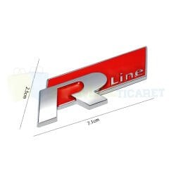 Volkswagen R line Kırmızı Bagaj Logo Arma Amblem Passat Golf CC Tiguan Paslanmaz Çelik