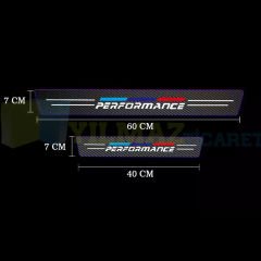 Bmw M Performance Logo Karbon Kapı Eşiği Oto Sticker Etiket Yapıştırma Araba 4 Parça