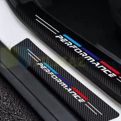 Bmw M Performance Logo Karbon Kapı Eşiği Oto Sticker Etiket Yapıştırma Araba 4 Parça