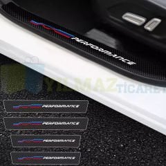 Bmw M Performance Arma Karbon Kapı Eşiği Oto Sticker Etiket Yapıştırma Araba 4 Parça