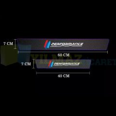 Bmw M Performance Logo Karbon Kapı Eşiği Oto Sticker Etiket Yapıştırma Çıkartma 4 Parça