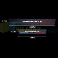 Bmw M Logo Performance Karbon Kapı Eşiği Oto Sticker Etiket Yapıştırma Çıkartma 4 Parça