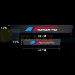 Bmw M Performance Logo Karbon Kapı Eşiği Koruma Oto Sticker Etiket Yapıştırma Araba 4 Parça