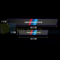 Bmw M Performance Karbon Kapı Eşiği Koruma Oto Sticker Araba Etiket Yapıştırma 4 Parça