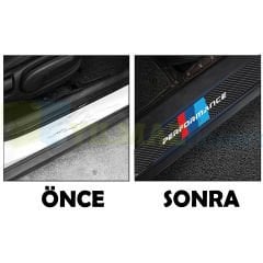 Bmw M Performance Karbon Kapı Eşiği Koruma Oto Sticker Araba Etiket Yapıştırma 4 Parça