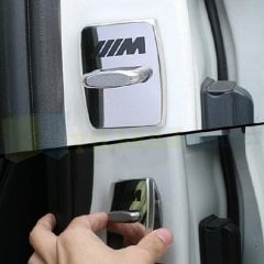 Bmw M Kapı Kilidi Logo Kaplama 4 Adet Paslanmaz Çelik Yüksek Kalite