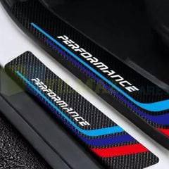 Bmw M Logo Performance Arma Karbon Kapı Eşiği Koruma Araba Etiket Oto Sticker 4 Parça