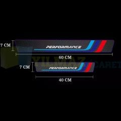 Bmw M Logo Performance Arma Karbon Kapı Eşiği Koruma Araba Etiket Oto Sticker 4 Parça
