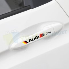 Audi S Line Logo Ayna Jant Kapı Kolu Oto Sticker Yapıştırma 4 Adet