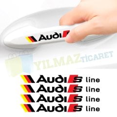Audi S Line Logo Ayna Jant Kapı Kolu Oto Sticker Yapıştırma 4 Adet