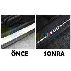 Bmw M E60 Arma Karbon Kapı Eşiği Koruma Araba Etiket Oto Sticker 4 Parça