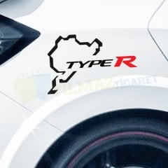 Honda TypeR Nürburgring Depo Kapağı Oto Sticker Etiket Yapıştırma