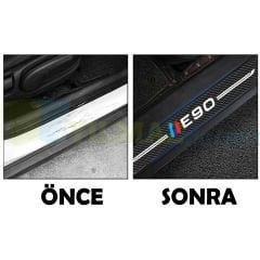 Bmw M E90 Arma Karbon Kapı Eşiği Koruma Araba Etiket Oto Sticker 4 Parça