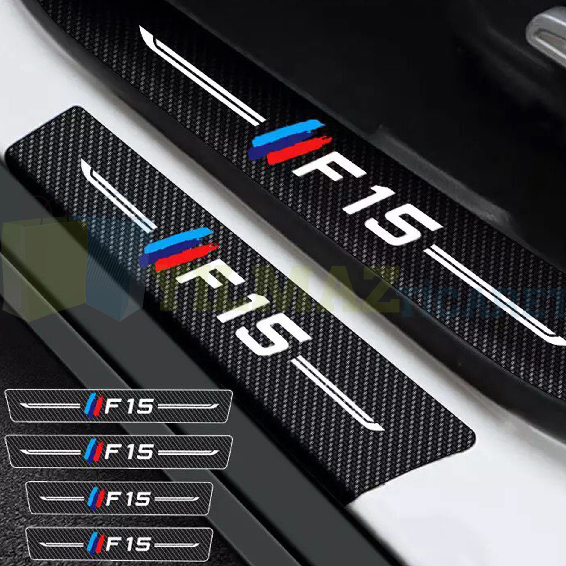 Bmw M F15 Arma Karbon Kapı Eşiği Koruma Araba Etiket Oto Sticker 4 Parça