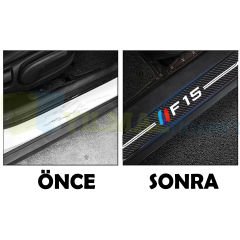 Bmw M F15 Arma Karbon Kapı Eşiği Koruma Araba Etiket Oto Sticker 4 Parça