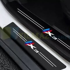Bmw M X3 Logo Arma Karbon Kapı Eşiği Koruma Araba Etiket Oto Sticker 4 Parça