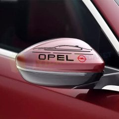 Opel Logo Yan Ayna Tampon Depo Kapağı Oto Sticker Yapıştırma 2 Ad