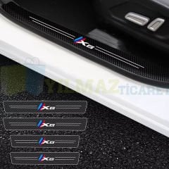 Bmw M X6 Logo Arma Karbon Kapı Eşiği Koruma Araba Etiket Oto Sticker 4 Parça