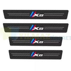 Bmw M X6 Logo Arma Karbon Kapı Eşiği Koruma Araba Etiket Oto Sticker 4 Parça