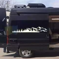Karavan Çekme Dağ Ağaç Oto Sticker Yapıştırma Modifiye 1 Çift