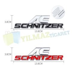 Bmw AC Schnitzer Vidalı Ön Panjur Izgara Logo Metal Kırmızı-Siyah