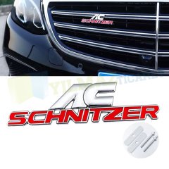 Bmw AC Schnitzer Vidalı Ön Panjur Izgara Logo Metal Kırmızı-Siyah