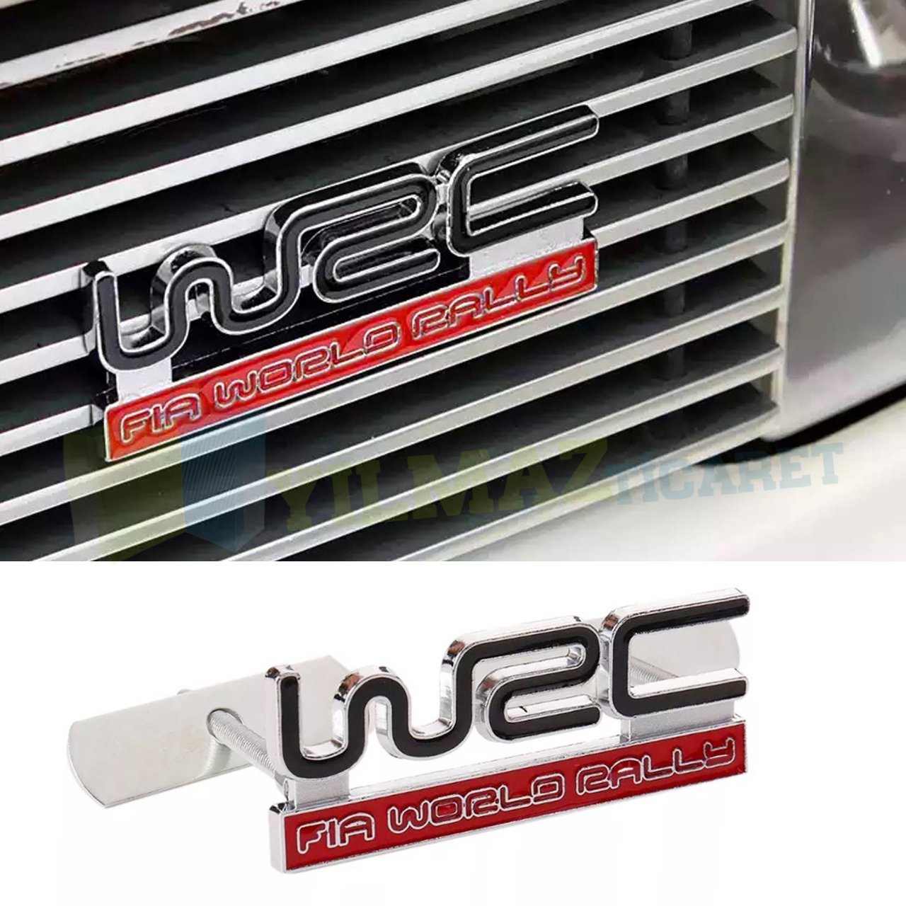 Wrc World Rally Ön Panjur Logo Izgara Vidalı Arma Amblem Metal