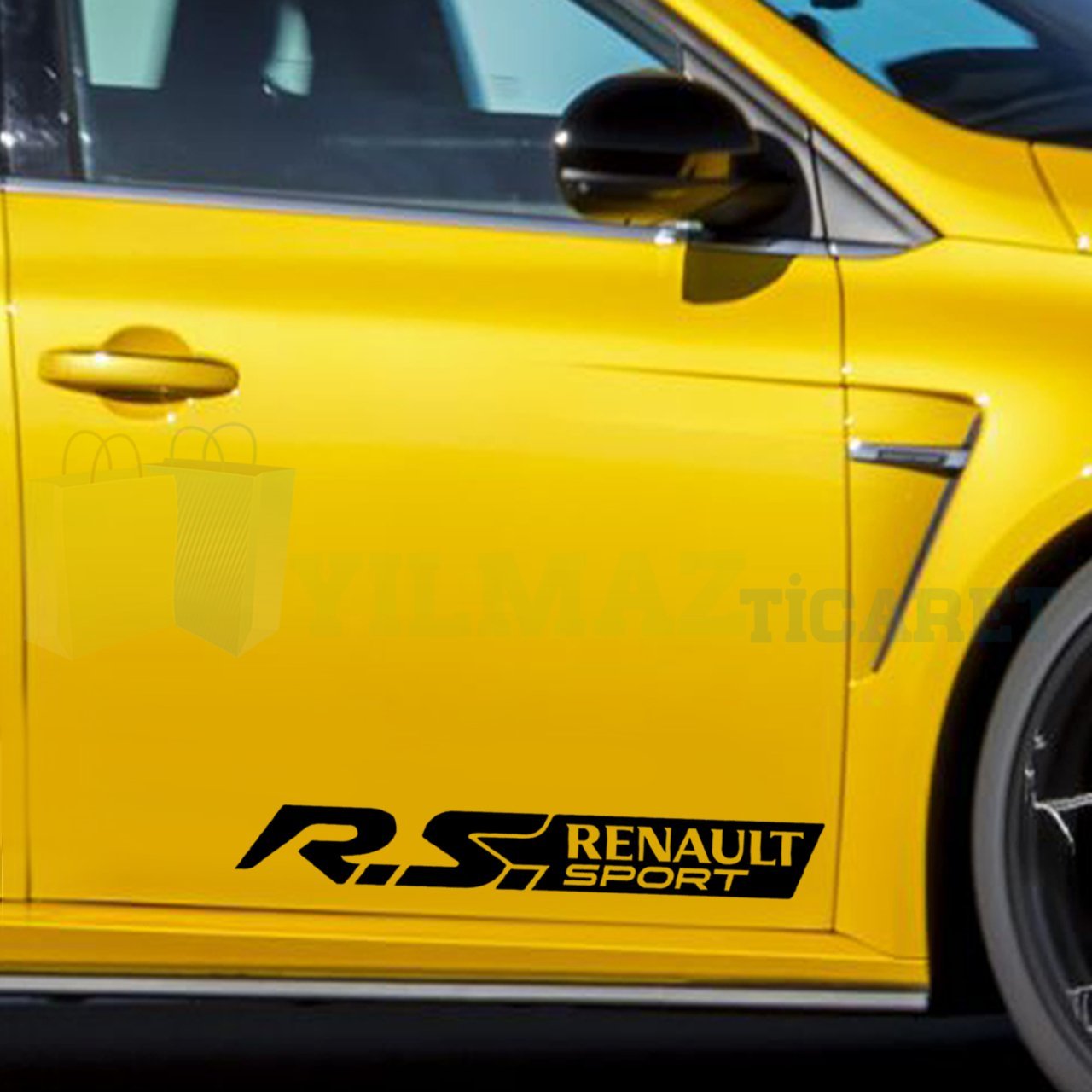 Renault Rs Sport Yan Kapı Altı Marşpiyel Tampon Çamurluk Oto Sticker Etiket 2 Adet