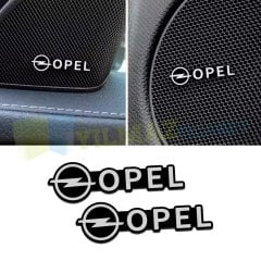 Opel Logo Hoparlör Sticker Arma Amblem Metal Yapışkanlı 2 Adet