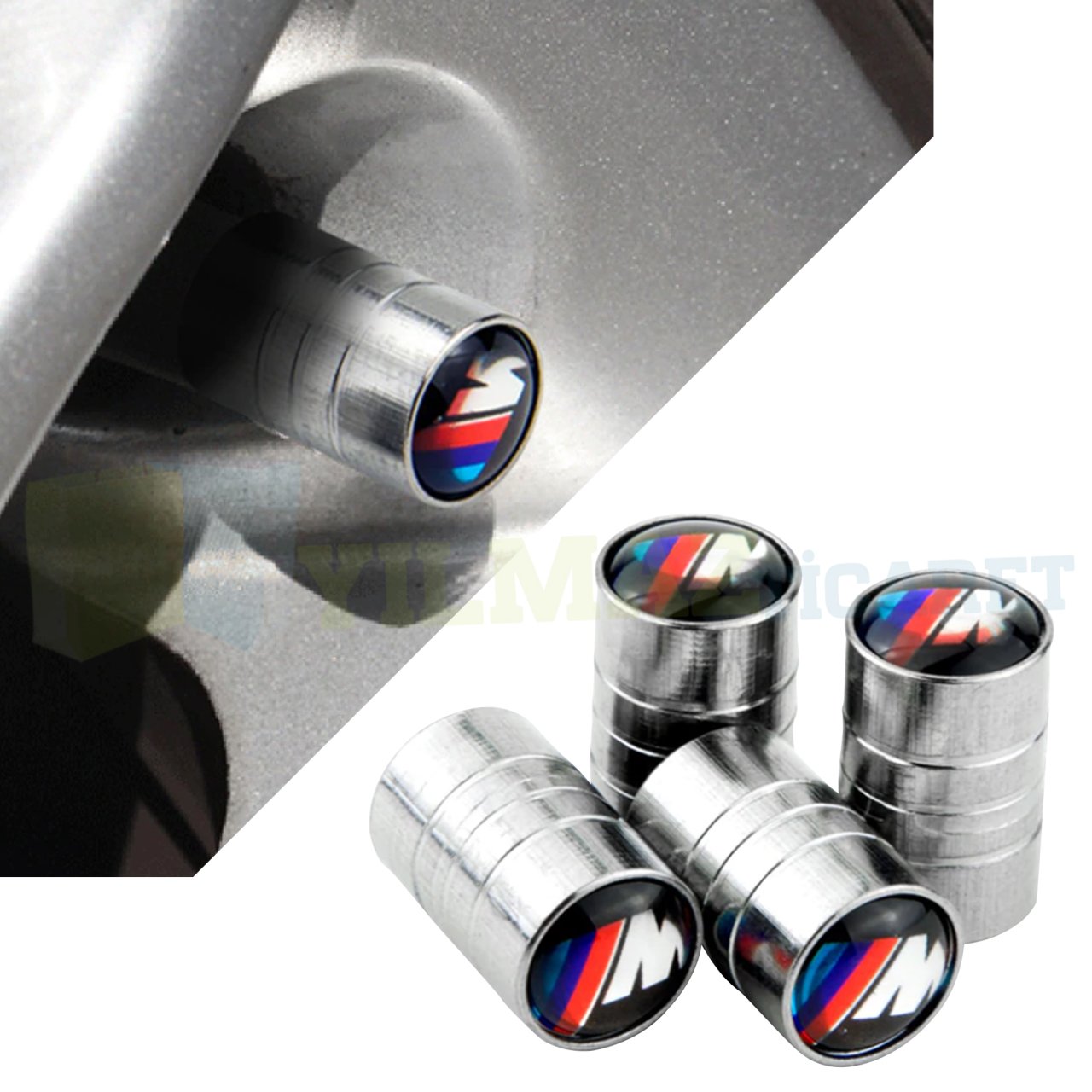 Bmw M Arma Amblem Logo Sibop Kapağı 4 Adet Paslanmaz Çelik Yüksek Kalite