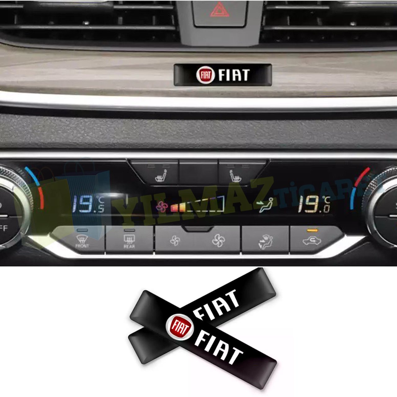 Fiat Logo Arma Yan Ayna Vites Torpido Konsol Damla Sticker 2 Adet