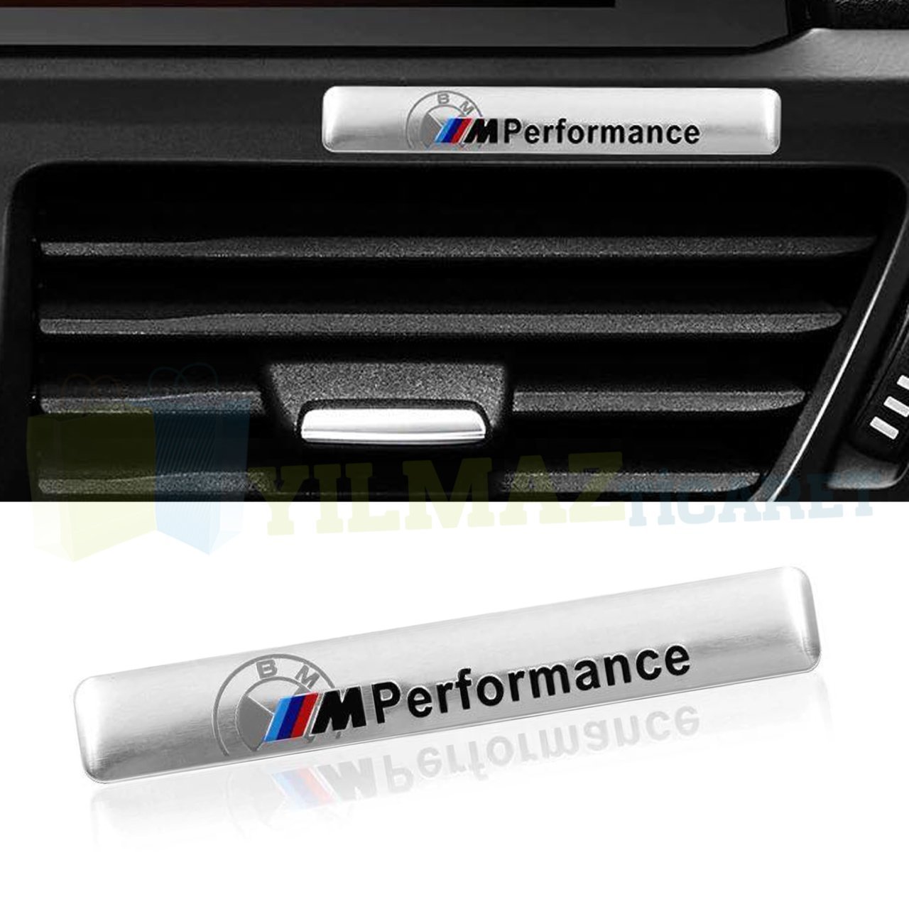 Bmw M Performance Torpido Konsol Logo Arma Amblem Metal Gümüş Renk Yüksek Kalite 1 Adet
