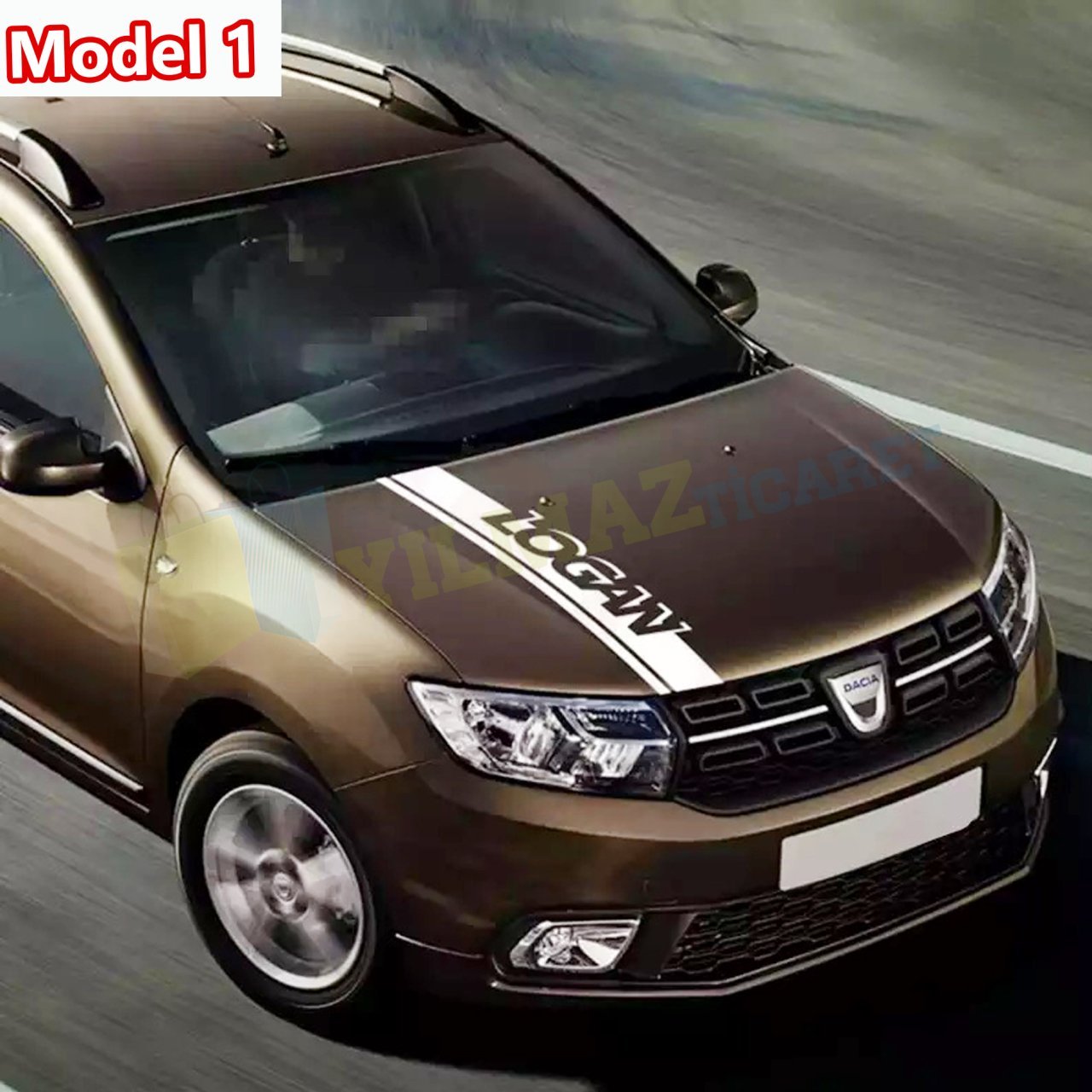 Dacia Logan Ön Kaput Şerit Oto Sticker Araba Yapıştırma Etiket