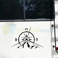 Karavan Çekme Pusula Dağ Off Road Oto Sticker Yapıştırma Etiket