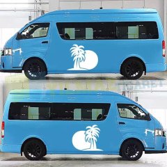 Palmiye Ağacı Karavan Oto Sticker Çıkartma Yapıştırma 1 Çift