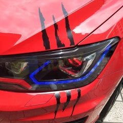 Monster Pençe Kaput Far Cam Oto Sticker Araba Etiket Yapıştırma