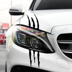 Monster Pençe Kaput Far Cam Oto Sticker Araba Etiket Yapıştırma