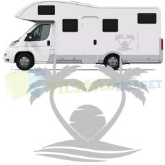 Palmiye Ağaç Güneş Karavan Oto Sticker Araba Yapıştırma 1 Adet