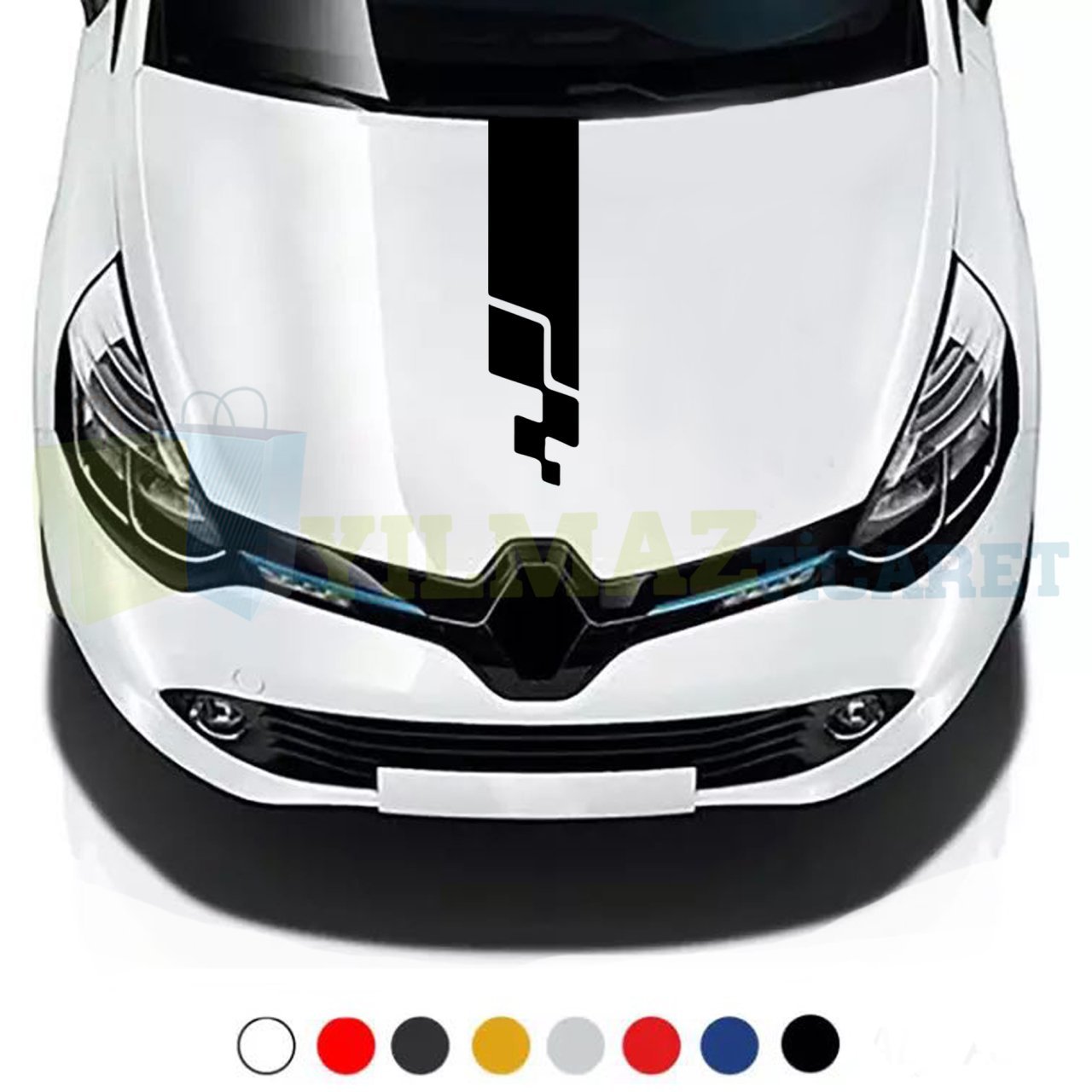 Renault Clio Megan Kadjar Ön Kaput Şerit Oto Sticker Yapıştırma Araç Çıkartma Araba Etiket