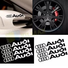 Audi Logo Ayna Jant Tekerlek Oto Sticker Etiket Çıkartma 10 Ad