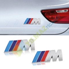 BMW M Bagaj Logo PLASTİK Krom 2'li Set Amblem Stok Bitirme Fiyatı