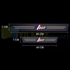 Peugeot 207 Karbon Kapı Eşiği Koruma Oto Sticker 4 Parça